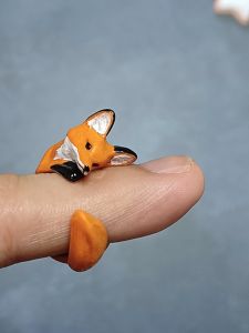 Handmade Fox Ring Open Style Womens Original Design Animal Themed Finger Accessory Cute Small Fashion Jewelry