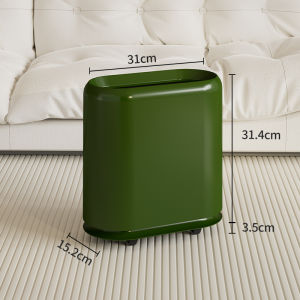 Creative Double Layer Trash Can with Cartoon Patterns for Home Use in Bathroom Living Room Bedroom Wheel Mounted No Cover