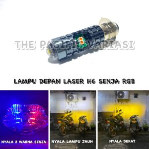 Promo Murah Lampu Utama / Lampu Depan Led H6 Laser Jauh Dekat Putih Kuning Plus Senja Biru dan Merah Harga 1 Pcs - TPV