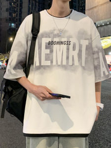 Casual American Style Short Sleeve T-Shirt Summer New High Street Large Size Trendy Mens Clothing Versatile Leisure Top