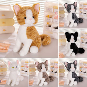 JOJO CASTLE 40cm Simulation Plush Cat Pillows Soft Stuffed Animals Cushion Sofa Decor Cartoon Plush Toys for Children Kids Gift