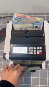Money Counter Machine with Counterfeit Detection Money Countor with UV MG Double LED Display PESO USD Euro Foreign Currency Automatic Multi Currency Cash Counting Equipment for Bank Shop Hotel Supermarket