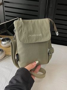 Fashionable Lightweight Nylon Crossbody Bag Ladies Single Shoulder Phone Bag Double Layer Casual Womens Bag Diagonal Bags