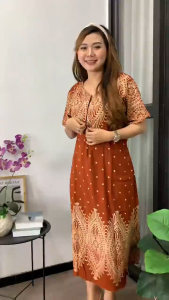 Daster Wanita Terbaru Rayon Busui Resleting Depan - Baju Tidur Daster Kekinian Lengan Pendek Motif Terbaru