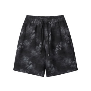 OUMULONG | Quick Drying Cool Ice Silk Summer Shorts Straight Cut Black