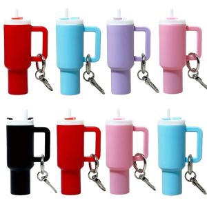 Mini Thermos Keychain - Multifunctional PVC Keyring Suitable for Lipstick and Accessories Gift Fashionable Bag Gecoration
