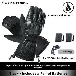 DUHAN | Duhuan Graphene Electric Heated Leather Motorcycle Gloves Mens Winter Riding Warm Waterproof Crashproof Biker Equipment