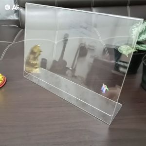ป้ายอะคริลิคตั้งโต๊ะ A4 แนวนอน 30x21 cm โชว์ 1 ด้าน ทรง L (A4L1P)
