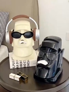 Multifunctional Tissue Box Earphone Storage Bedroom Home Desktop Box Resurrection Island Moai Light