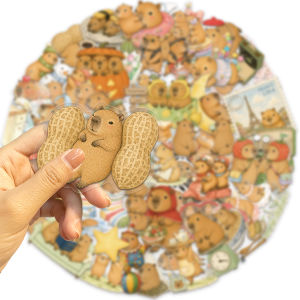 50 PCS Cute Capybara Small Animal Fun Student Stickers PET Transparent Waterproof Decorate Helmet Skateboard Scrapbook Decals