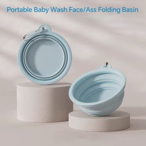 Plastic Folding wash Basins Portable Folding Wash Face/Ass Basins Baby Bath Basin Wash Basin Outside baby travel essentials can hang on the bag