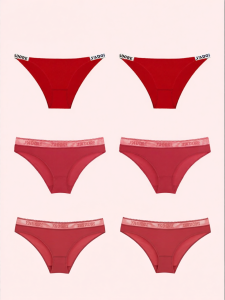 Miss Curiosity | Lucky Year Red Lace Seamless Low Rise Cotton Panties
