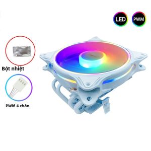 Bộ Làm Mát Không Khí CPU ARGB Trắng 4 Ống Dẫn Nhiệt Cho Intel LGA 1700 1200 115X X79 X99 1366 AM5 AM4 - Bộ Làm Mát Bộ Xử Lý PC Cấu Hình Thấp Với Bộ Thông Gió