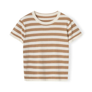 toz mama | Elastic Knit Stripe Short Sleeve T-shirt