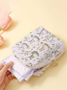 Rabbit printed sanitary napkin storage bag womens lightweight tissue bag sanitary tissue bag