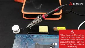 Mitsushi MDLT60W 220V 4pcs Electric Soldering Iron Kit Adjustable Temperature Electric Soldering Iron Solder Rework Station Heat Pencil Repair Tool