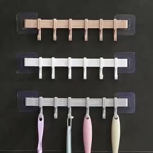 TOKORESELLER - Gantungan Dinding 6 hook tempel / Gantungan Baju Pakaian Handuk 6 Hook Serbaguna R667