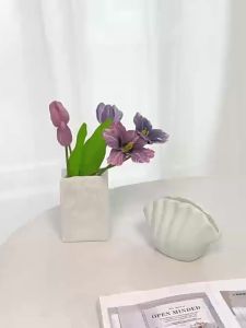 Lọ Hoa Nhựa Hữu Cơ Vỏ Sò Đơn Giản Sáng Tạo Trang Trí Bàn Làm Việc Phong Cách Đồng Quê Đồ Trang Trí Nhà Cửa Cắm Hoa Vỏ Sò