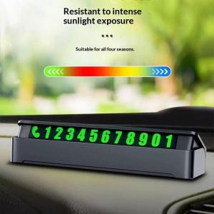 OUHOE | Hideable Luminous Temporary Parking Number Plate 1Pcs Anti-fade Car Phone Contact Card Auto Styling Accessory