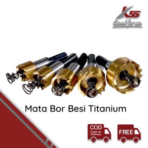 K55 Mata Bor HSS Hole Saw 16mm 18mm 20mm 25mm 30mm Titanium Plat Besi Stainless Steel Aluminium Set Set 5pcs Plastic Fiberglass Kuningan Kayu Holesaw Coated