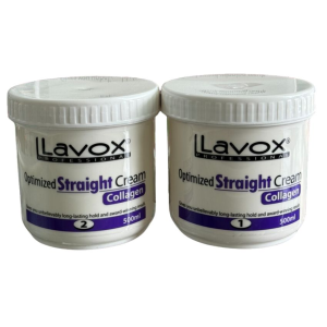 Thuốc kem duỗi tóc thẳng lavox collagen EN328 siêu nhanh siêu mạnh 500ml x2