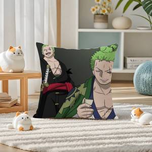 Bandai | One Piece Gol D Roger Anime Plush Pillow Cover Soft Short Plush Cushion Cover For Sofa Bedroom Home Decor Gift Decoration