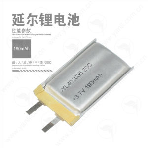 Customizable Small Size High Rate Polymer Lithium Battery Cell 402035 3.7V 20C 190mAh
