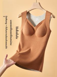 MiiOW | เสื้อกั๊กผ้าขนสัตว์สำหรับผู้หญิง ฤดูใบไม้ร่วง/ฤดูหนาว 2025 ใหม่ เสื้อชั้นในแบบสวมใส่ในฤดูใบไม้ร่วง ผ้าขนสัตว์ ไหม อบอุ่น ไร้รอยต่อ