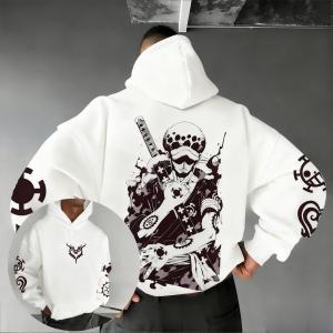 One Piece Trafalgar Law Anime Hoodie Cotton Pullover Japanese Cartoon Graphic Print Sweatshirt Streetwear Casual Autumn New Y2k