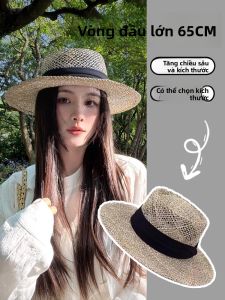 BILLI ZILLY | Mũ đi biển mùa hè thoáng khí chống nắng kiểu dáng cổ điển cho nữ Mũ rơm tròn rộng rãi thoải mái khi đi du lịch