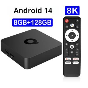 Q1 8GB 128GBกล่องสมาร์ททีวีAndroid 14 Media Player Google Assistant Bluetooth5.4 Allwinner H313 Dual Wifi 5G PK T1 H96 X96กล่องทีวี