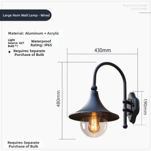 BEIOUMINGDENG | Waterproof American Retro European Style Outdoor Wall Light