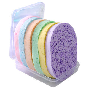 Thickened Natural Bamboo Charcoal Algae Face Cleansing Sponge Womens Skin Care Tool Large Size Facial Wash Puff