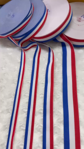 เทป ริบบิ้นผ้าลายธงชาติ ribbon พิมพ์ลายธงชาติ มี 4 ขนาด หน่วยขายเป็นเมตร