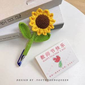 Handmade DIY Sunflower Eternal Flower Bouquet Creative Practical Gift for Women Teachers Teachers Day Red Pen Decoration