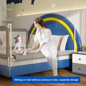 Bed fence for baby king size bed protector for baby fence bed protector for baby fence Bed Fence for Baby Queen/king Size Slide Down Safety Bed Guard Bed Rails for Baby Upgrade adjustable Playpen Safety Kids Vertical Lift Bed Rail Infants Security Fencing