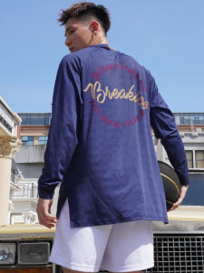 American Style Long Sleeve Basketball Training T-Shirt Fitness Gym Sportswear Mens Casual Hoodie Moisture Wicking Quick Dry Breathable Polyester