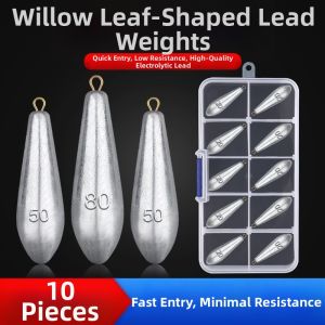 Long Range Casting Water Drop Shape Ring Hook Sinker Lead Weights