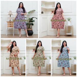 Daster Jumbo Ld 125 cm Busui Resleting Depan Dress Bumil Jumbo Tali Samping Baju Busui Jumbo