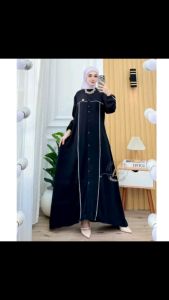 Gamis Lebaran Viral Terbaru 2025 Gamis Swaroski Mewah Premium Gamis Full Kancing Gamis Crinkle Jumbo