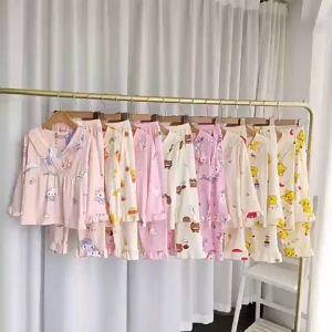 ชุดนอนเด็กแขนยาวขายาว ลายการฺตูนน่ารัก เนื้อผ้านิ่มใส่สบาย พร้อมส่งจากไทย