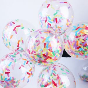 10pcs Confetti Balloons Birthday Wedding Party DIY Decoration 12inch Balloons Long Strips Paper Sprinkles Confetti Latex Balloon