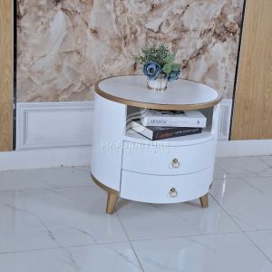 Nakas Bulat Lis Gold Duco Putih