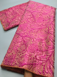 Nigerian Gild Jacquard Lace Fabric High Quality African Brocade Lace Fabric Luxury For Women Wedding Party Dress2.5Yards TY3920
