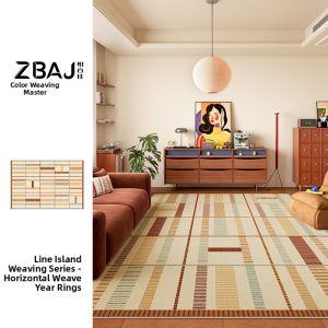 ZHIBAIJIA | Colorful Striped Dopamine Carpet For Living Room Bedroom Decoration