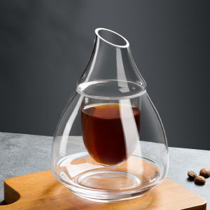 Double-Layer Cold Bubble Coffee Pot Glass Hand Made Coffee Maker Ice American Coffee Sharing Pot For Home Cold Extraction Pot Iced Drip Jug