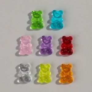 50pcs อะคริลิคใส 12x19 มม.น่ารัก 3D Jelly Bear Charms จี้สําหรับเครื่องประดับทําสร้อยคอสร้อยข้อมือต่างหู DIY อุปกรณ์เสริม