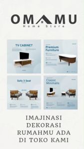 Meja TV Aesthetic Minimalis Modern TV Cabinet Bahan Kayu Jati Solid Ukuran 180 cm