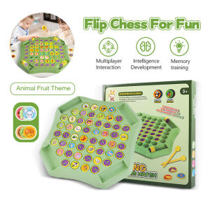 Kids Flipping Chess Match Animal Fruit Board Games For Kids Flip Memory Chess Concentration Training Memory Game Interactive Educational Matching Game