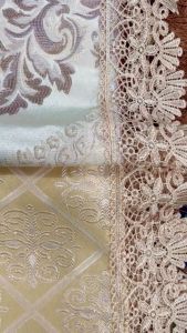 [130*180cm] Khăn trải bàn vải jacquard cao cấp họa tiết dệt nổi viền ren sang trọng thanh lịch [T039-T043]
